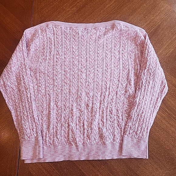 Tommy Hilfiger Women's Pink Cable Knit Sweater Long Sleeve, Size XL B1 - Picture 4 of 4